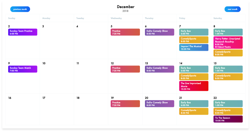 Calendar View